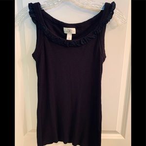 Black Ann Taylor Loft cotton tank top